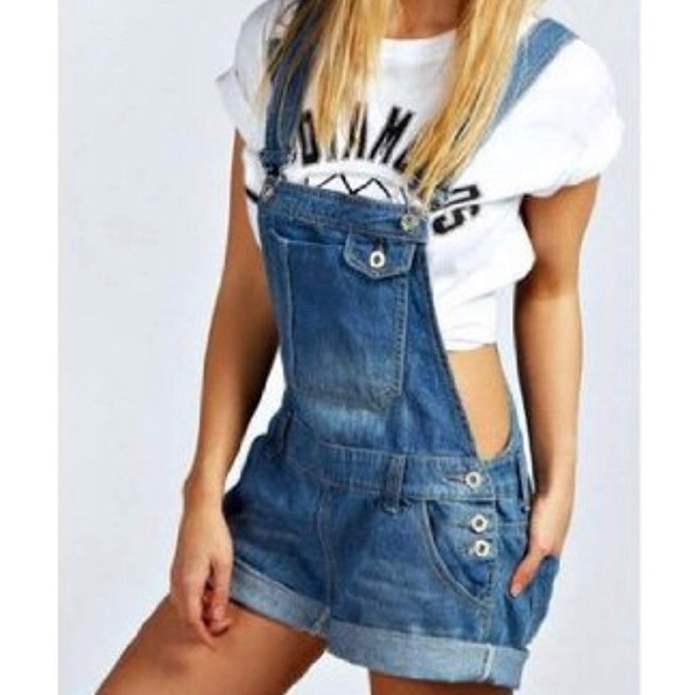 Dungaree shorts